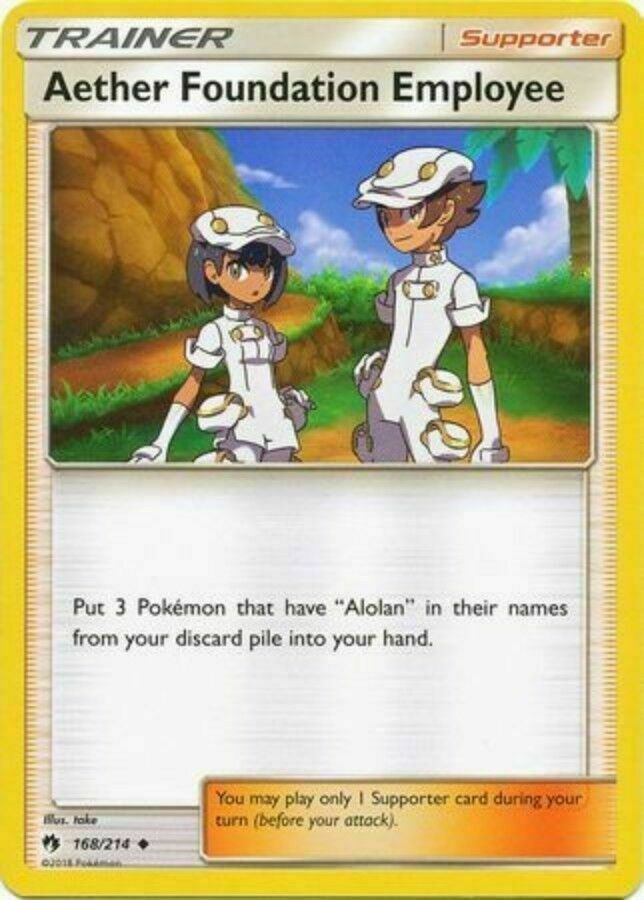 POKEMON CARD AETHER FOUNDATION EMPLOYEE TRAINER 168/214 SUPPORTER TCG CCG