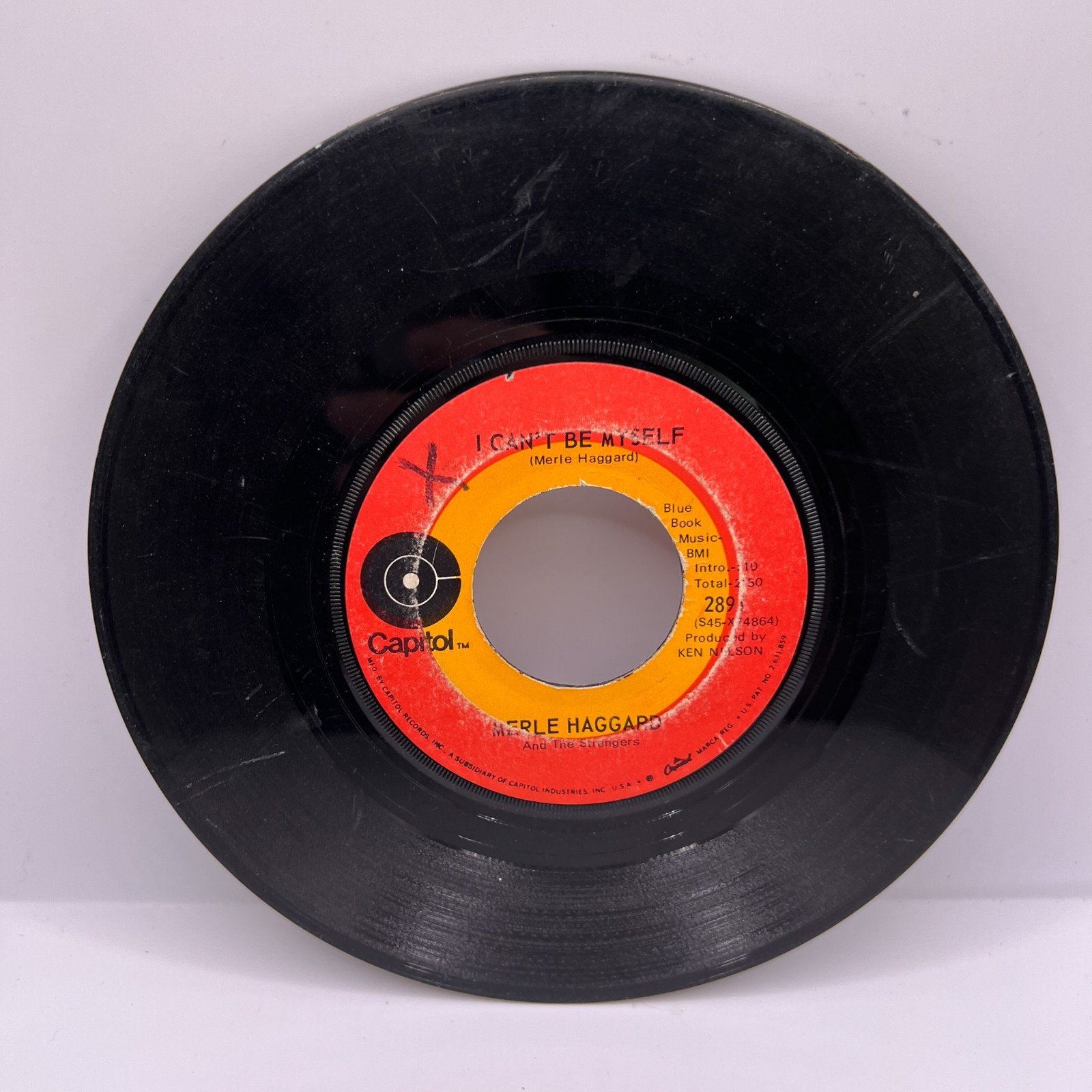 Vinyl 45 RPM Record - Merle Haggard - I Can't Be Myself / Sidewalks of Chicago