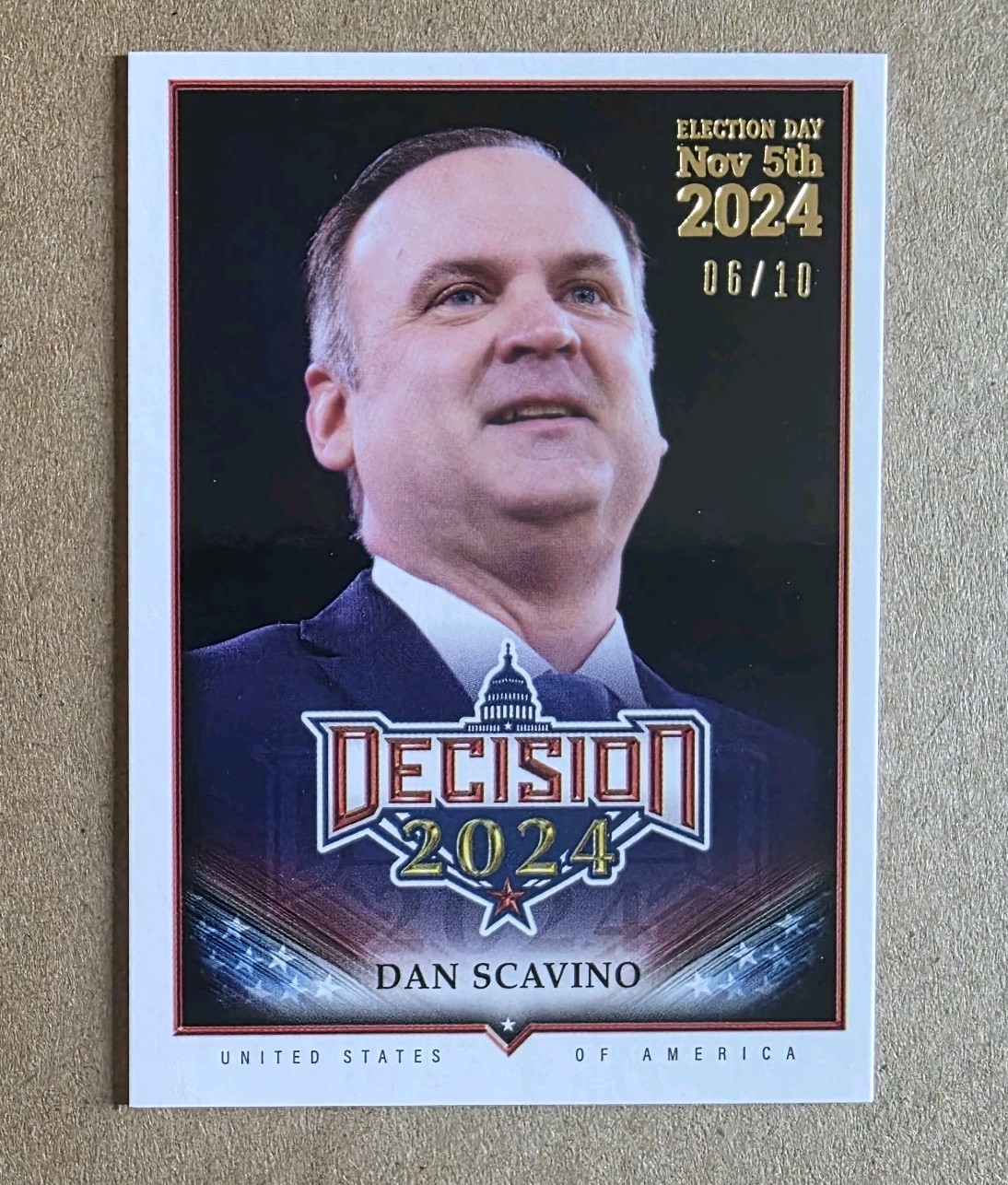 Decisione 2024 Aggiornamento Dan Scavino #226 Gold Foil Election Day #'d 6/10