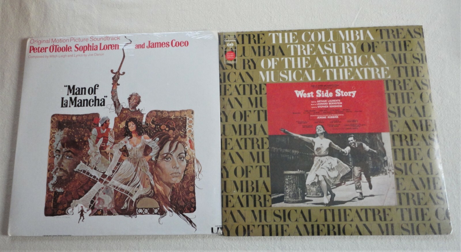 2 New Lp Records Columbia S 32603 West Side Story & UAS-9906 Man Of La Mancha