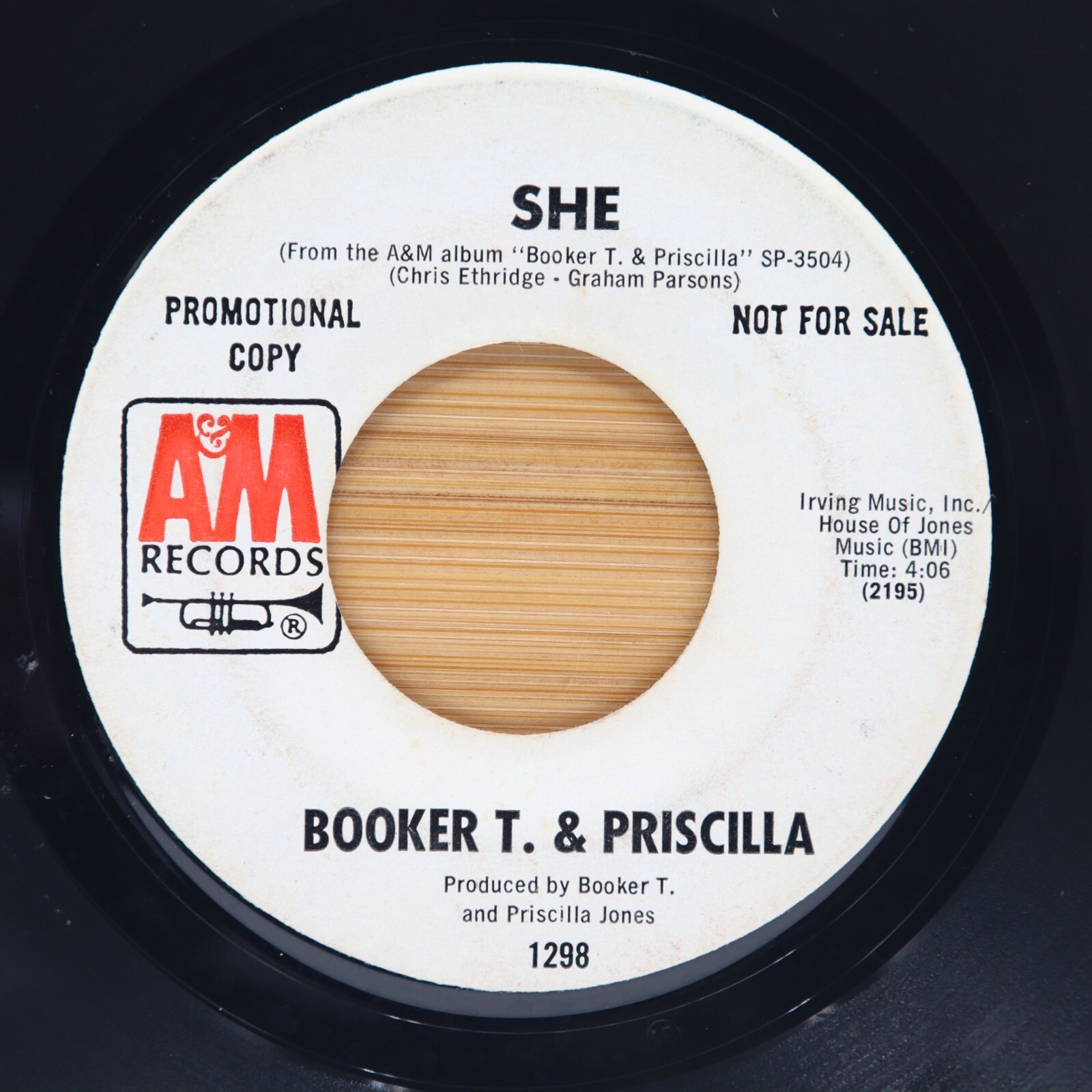 BOOKER T. & PRISCILLA - SHE / THE WEDDING SONG - SOUL 45 PROMO  A&M