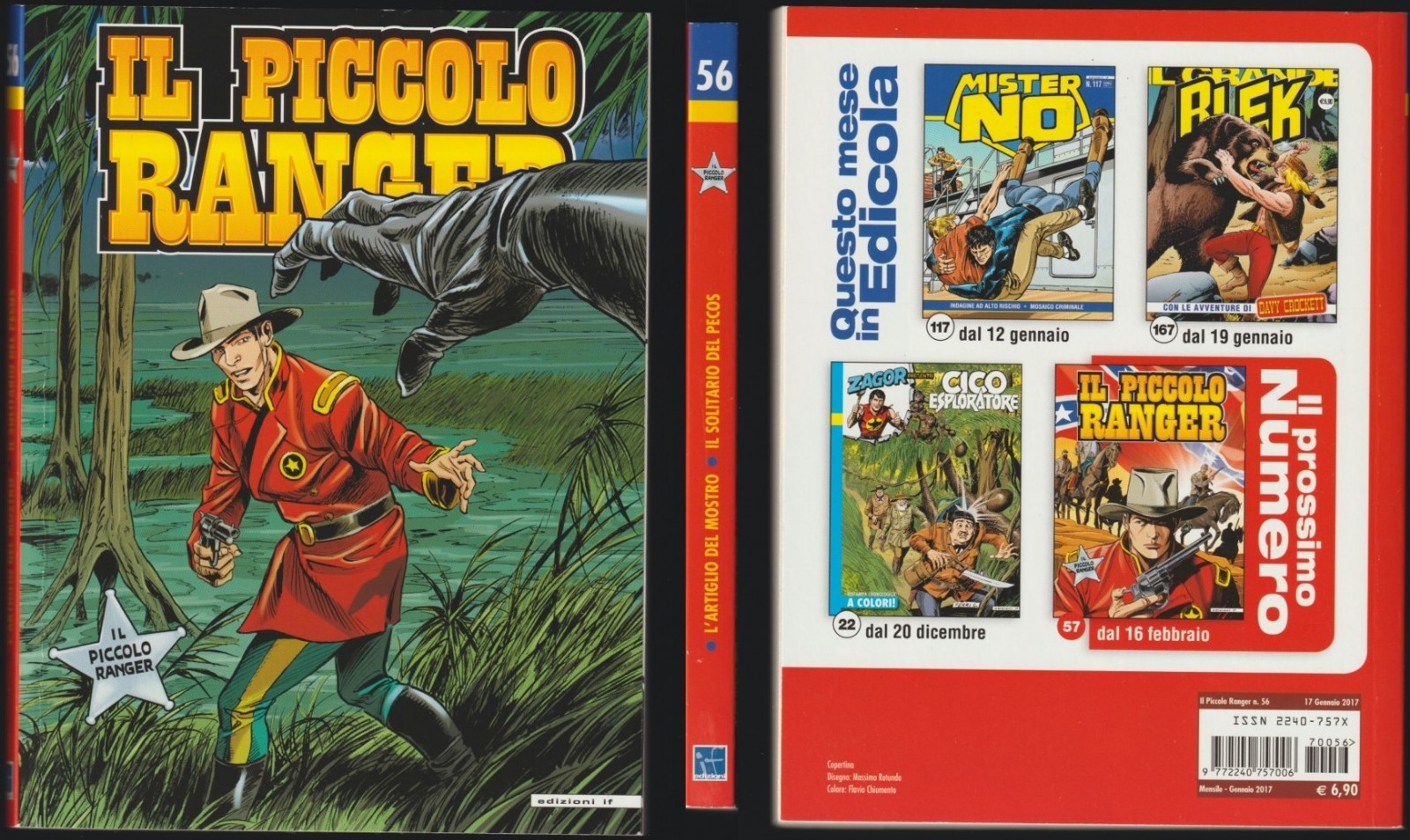 IL PICCOLO RANGER IF 56 L' ARTIGLIO DEL MOSTRO/IL SOLITARIO DEL PECOS 1/2017
