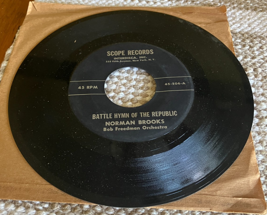 Rare Norman Brooks Battle Hymn Of The Republic/Lets Fall In Love again 45 Ex