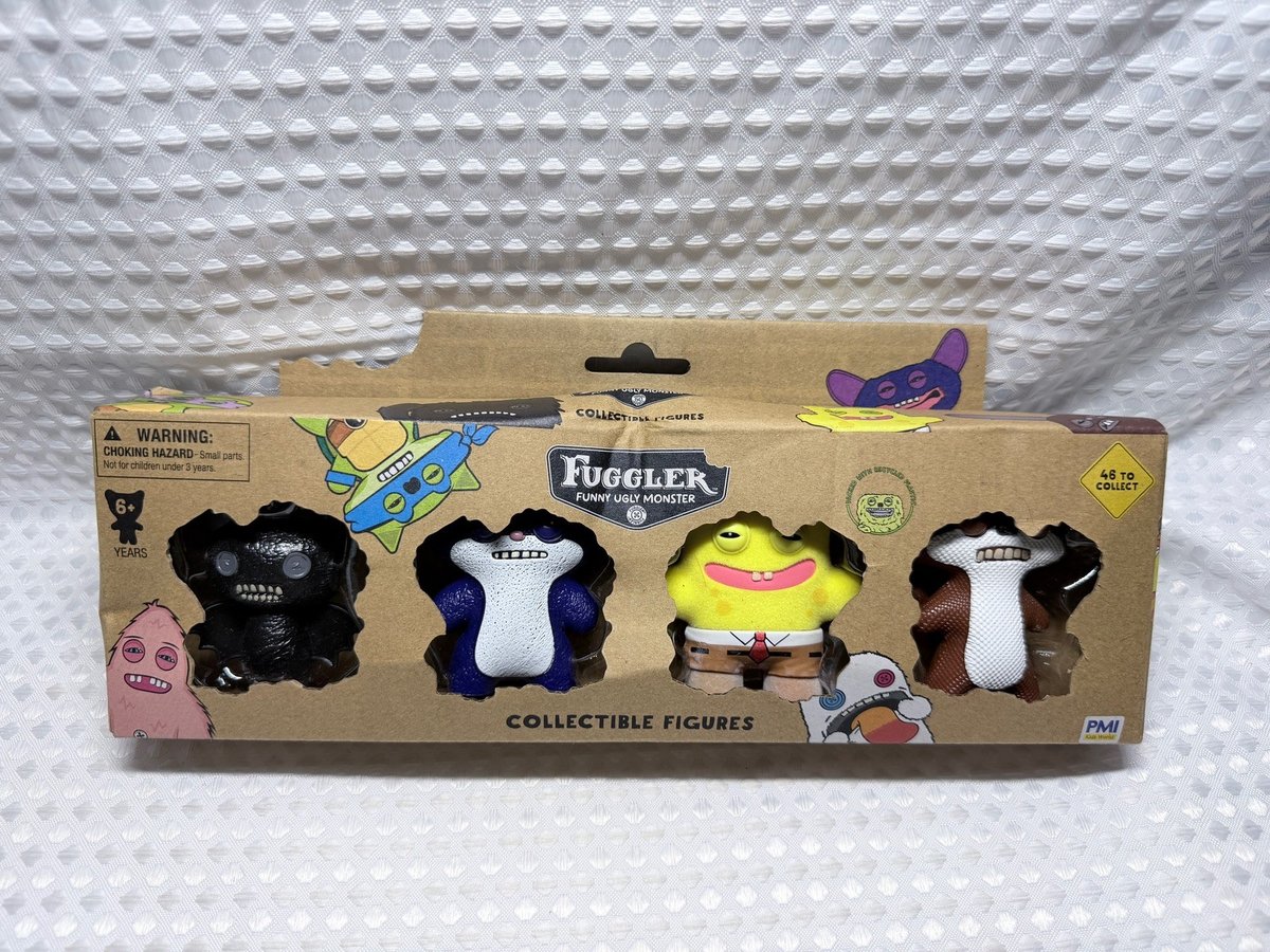 Fuggler Funny Ugly Monster Collectible Figures 4 Pack Mini Toys New Sealed