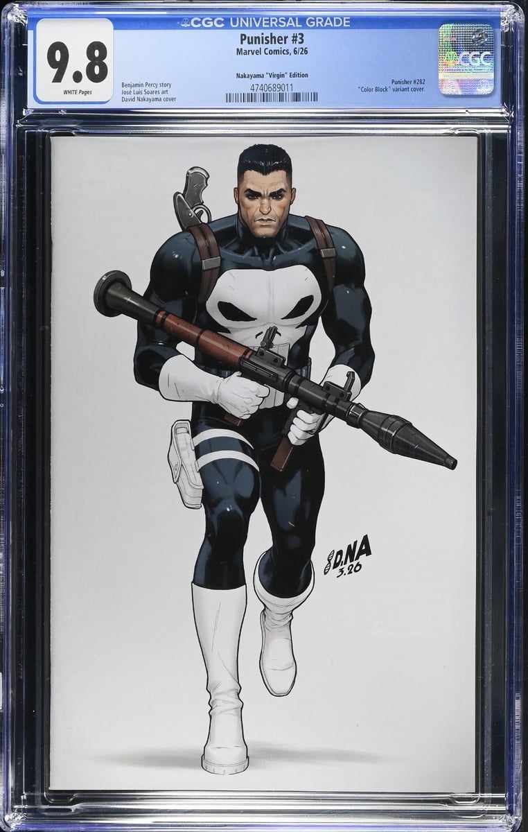 The Punisher #3 - David Nakayama 1:50 Rivenditore Incentivo Edizione Vergine CGC 9.8