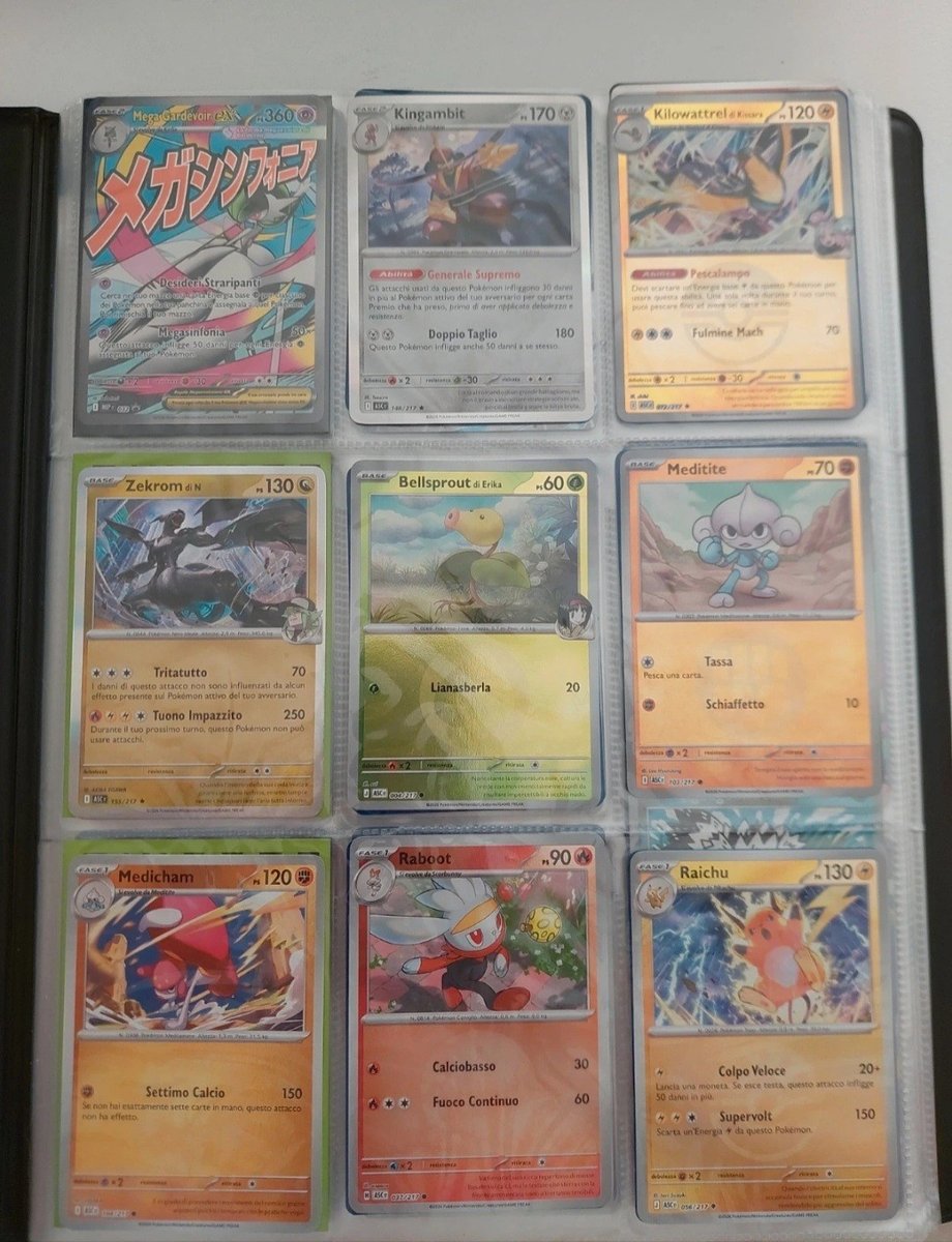 Pokémon TCG lotto carte ITA foil Full Art ex: Megagardevoir ex, Zekrom