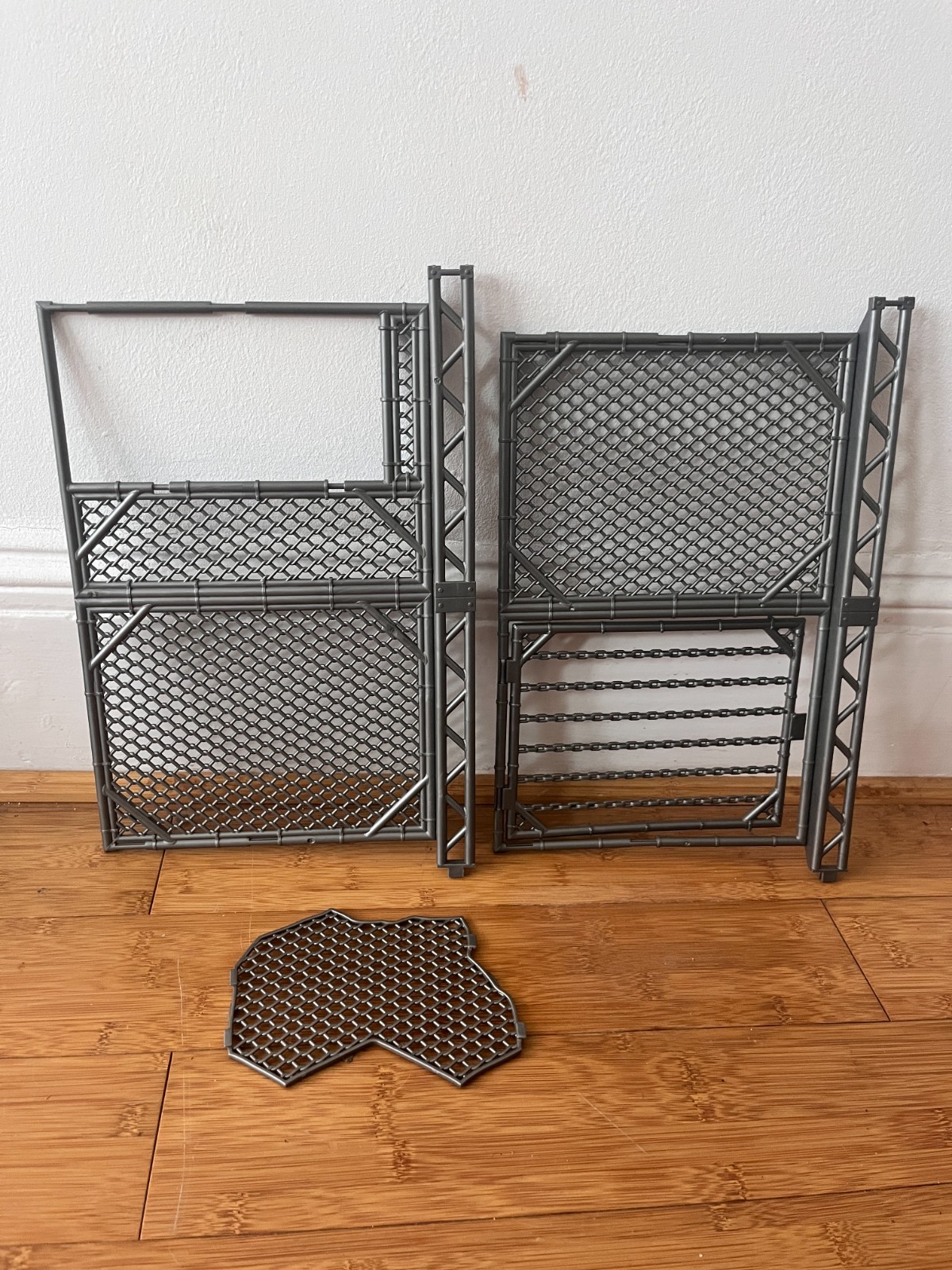 WWE 2 STEEL CAGE HELL IN A CELL SIDE PARTS WRESTLING RING TOY FIGURES MATTEL
