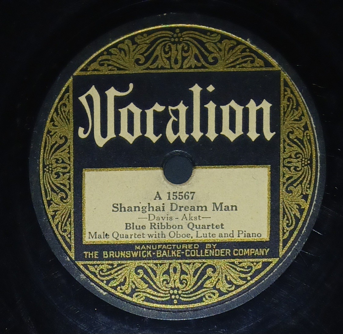 BLUE RIBBON QUARTET Shanghai Dream Man/Oriental Moonlight Vocalion 15567 V-/V