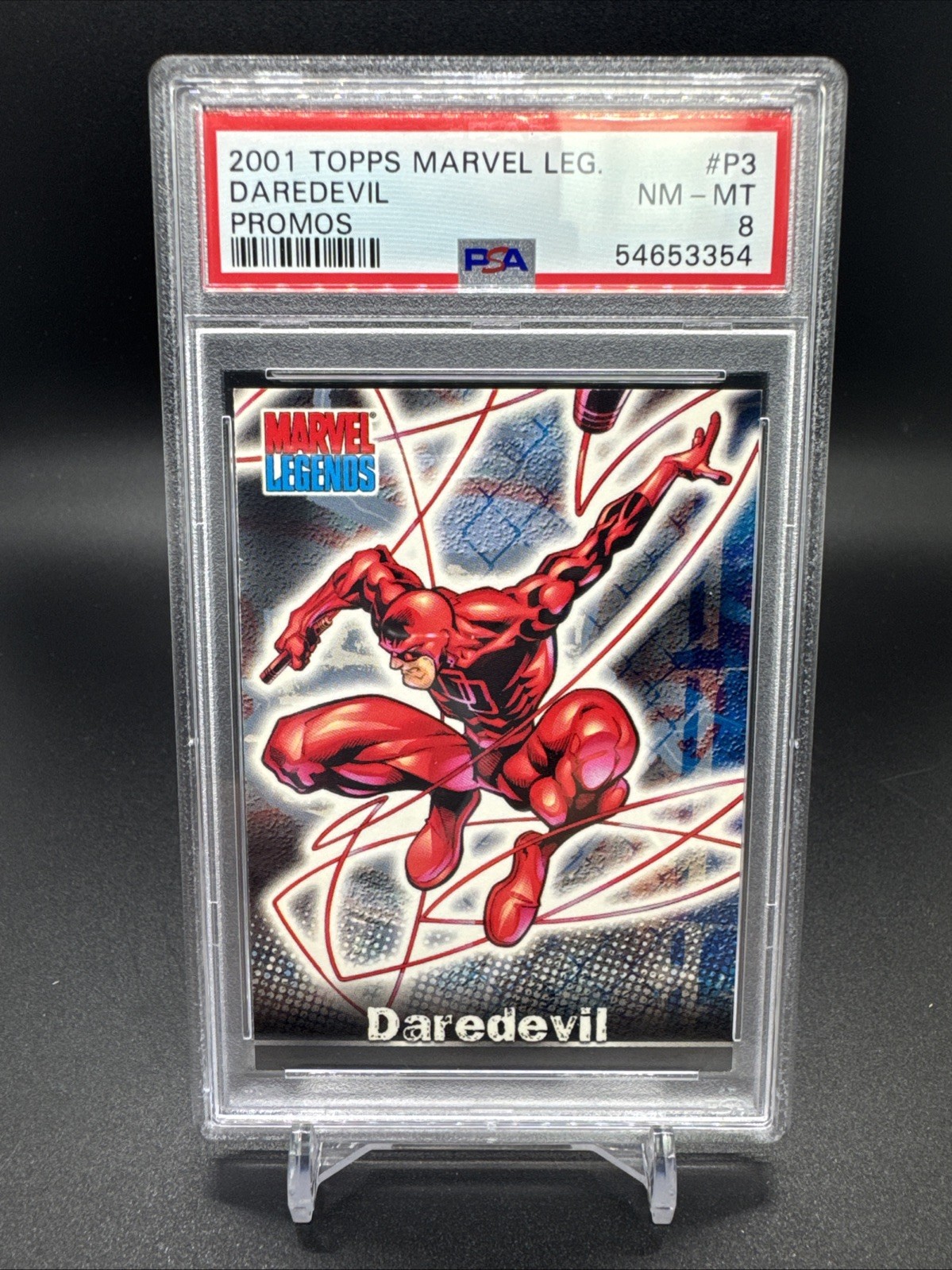 2001 Topps Marvel Legends #P3 Daredevil Promo PSA 8