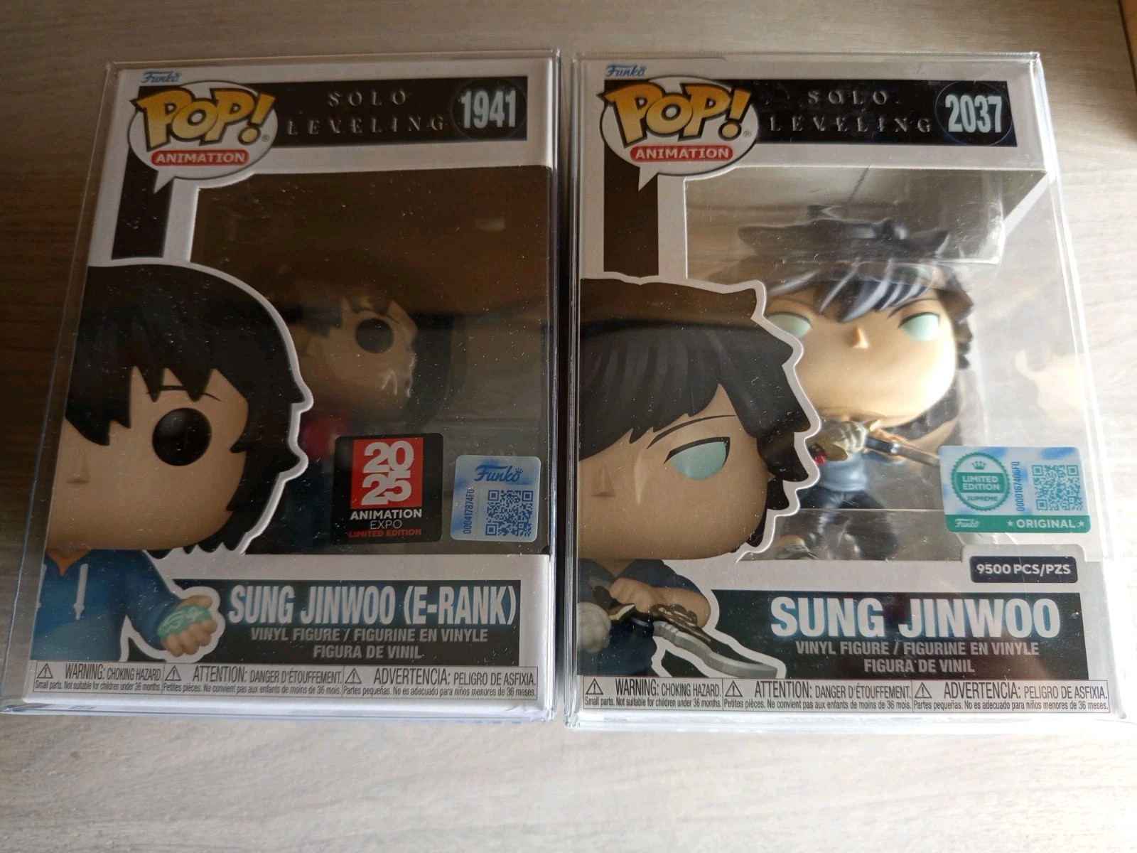 2 Pops  Solo Leveling Sung Jinwoo E Rank 1941/2037 Limited Edition 9500 PCS