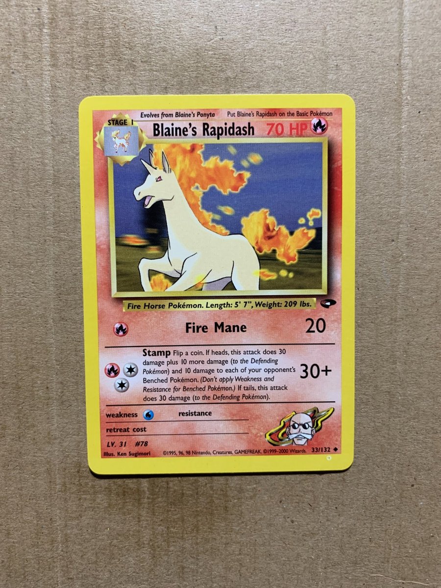 Blaine's Rapidash 33/132 Gym Challenge - Carta Pokemon non comune - NM/Mint