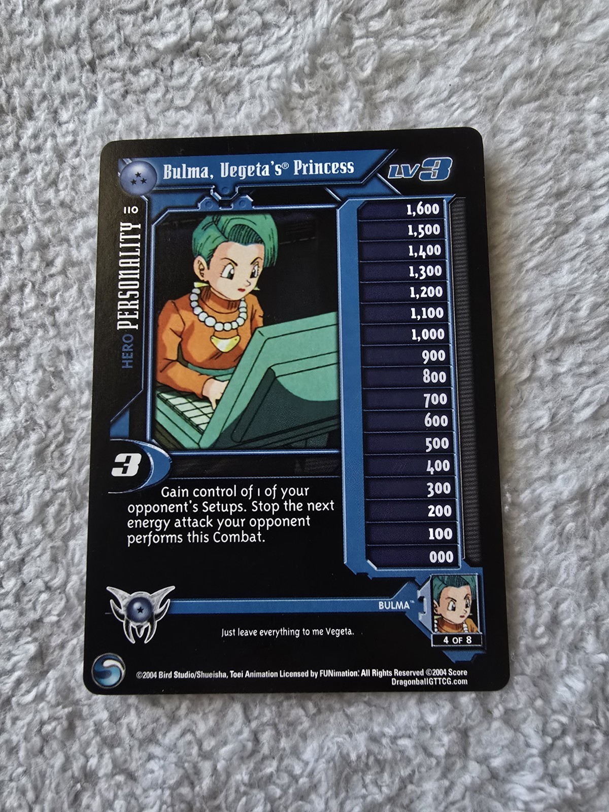 DBGT Dragon Ball GT Bulma, Vegeta's Princess 110 CCG Unlimited Shadow Dragon MP