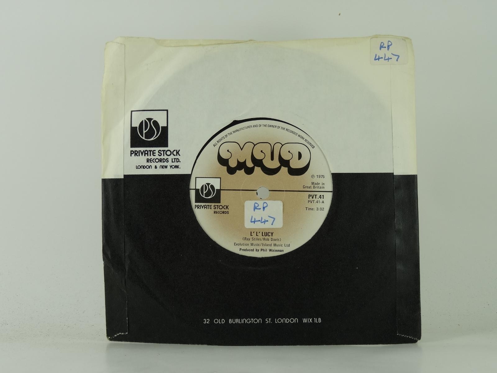 MUD L'L' LUCY (47) 2 Track 7" Single including Company Sleeve PRIVATE STOCK RECO