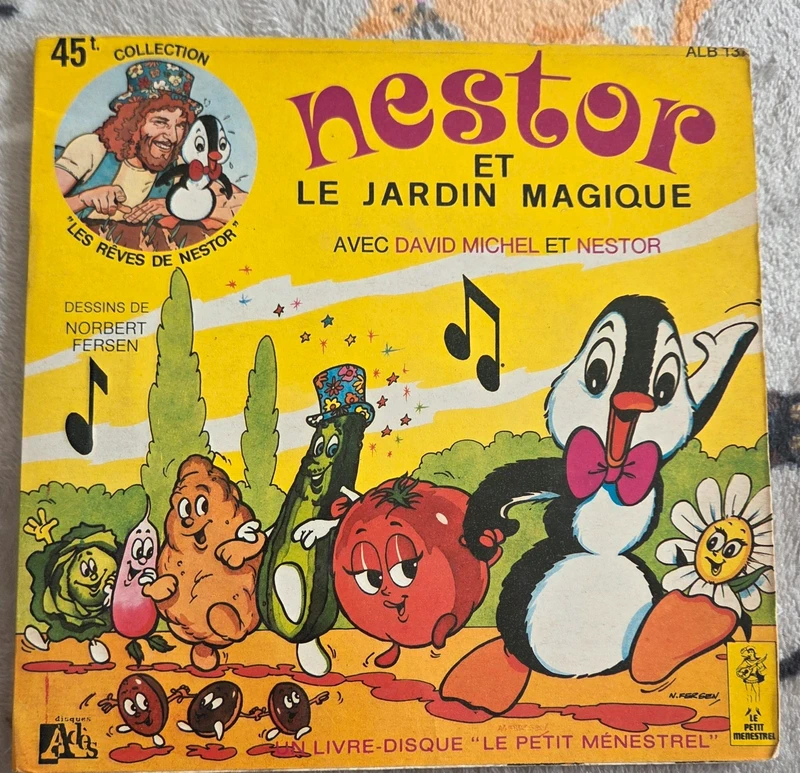 Livre disque 45T Nestor et le jardin magique 1975