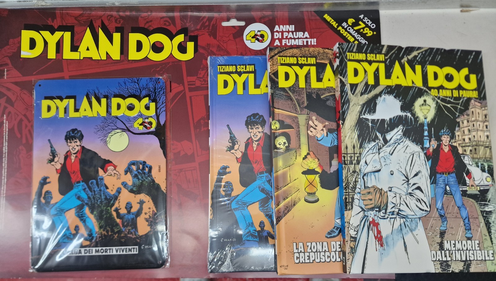 Dylan Dog Tiziano Sclavi 40 anni di paura: n1/2/3 con targa da collezione nuovi 