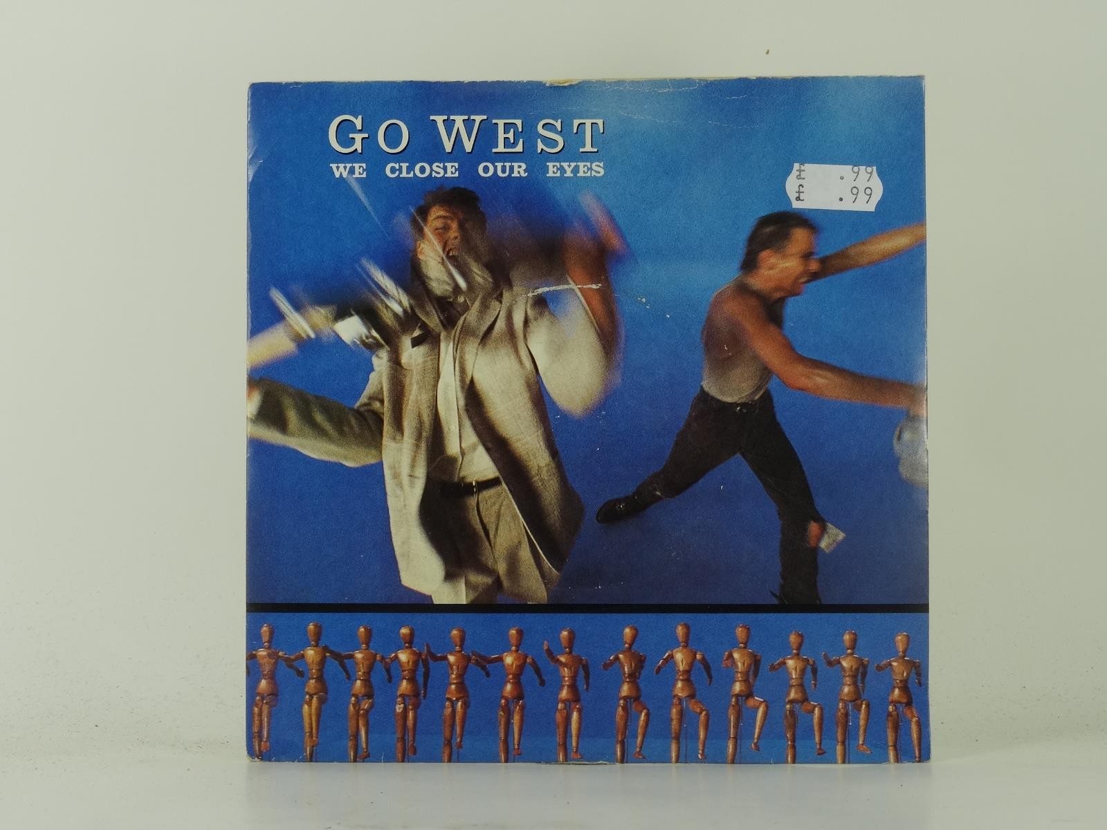 GO WEST WE CLOSE OUR EYES (2) (34) 2 Track 7" Single plus Picture Sleeve CHRYSAL