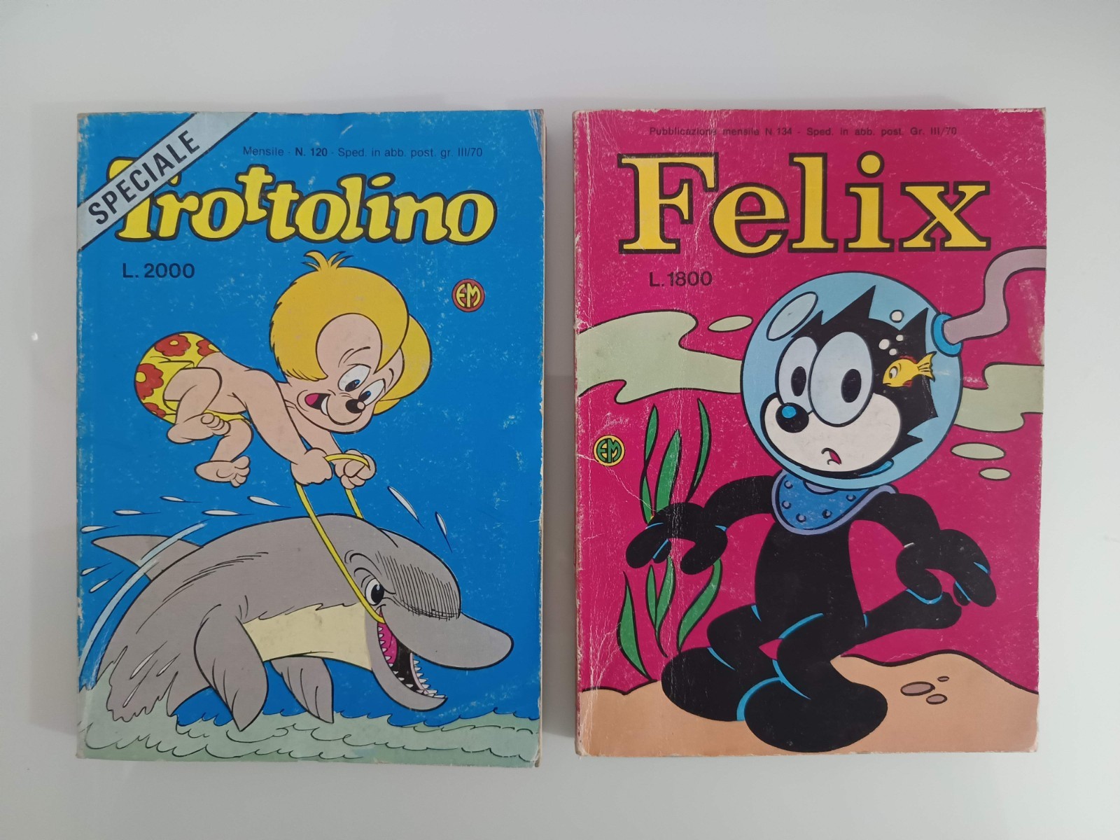 Felix N. 134 (1989) L. 1800  + Trottolino Speciale N. 120 (1990)  L.2000