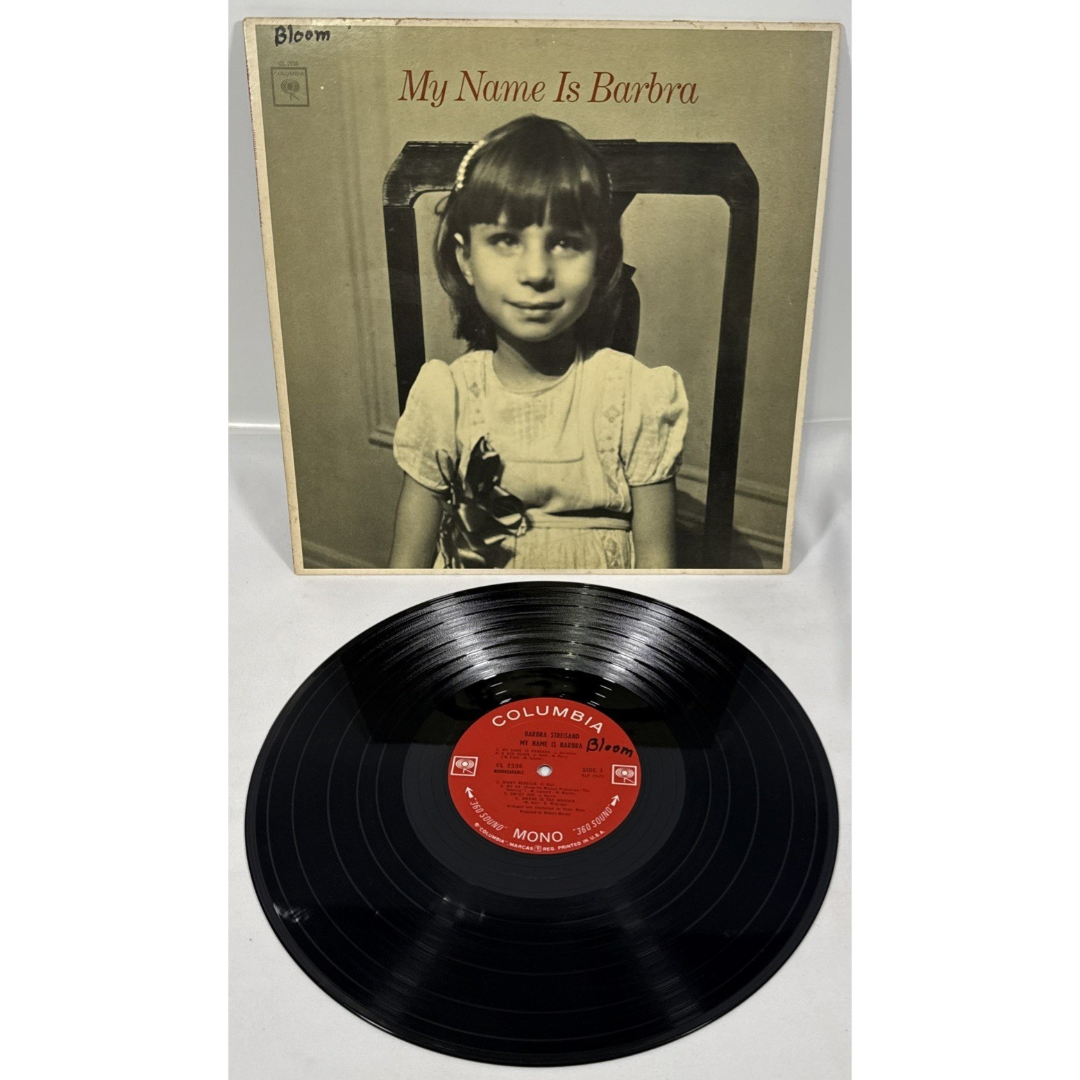Columbia My Name Is Barbra Vinyl LP Mono 12" Black 1965 Barbra Streisand CL 2336