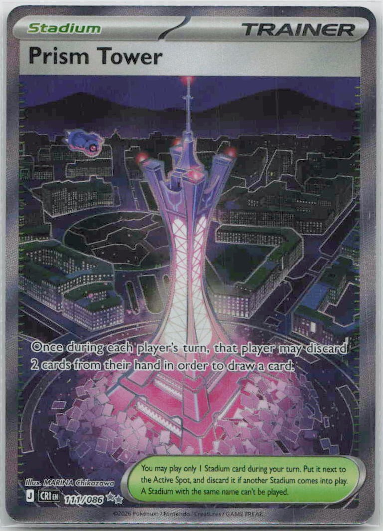 Prism Tower 111/086 Ultra Rare Chaos Rising Pokemon Holo Near Mint