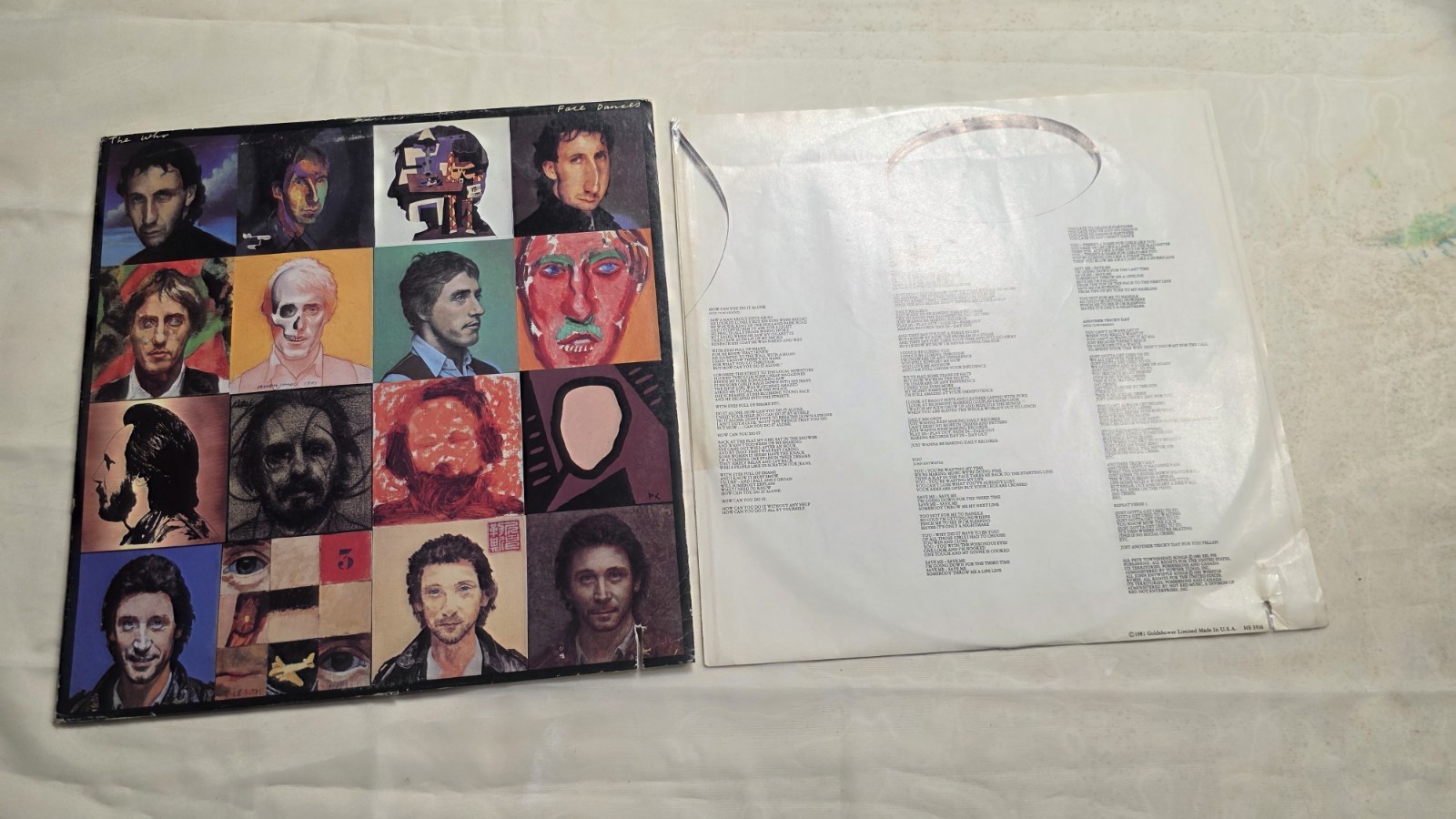 The Who Face Dances LP Vinyl Record Warner Bros HS 3516 1981
