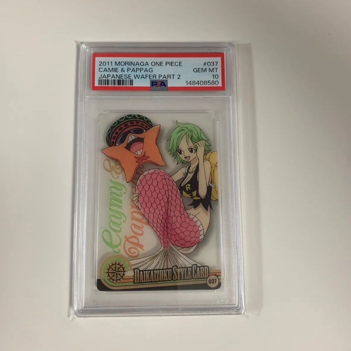 PSA10 One Piece Morinaga Wafer Card 037