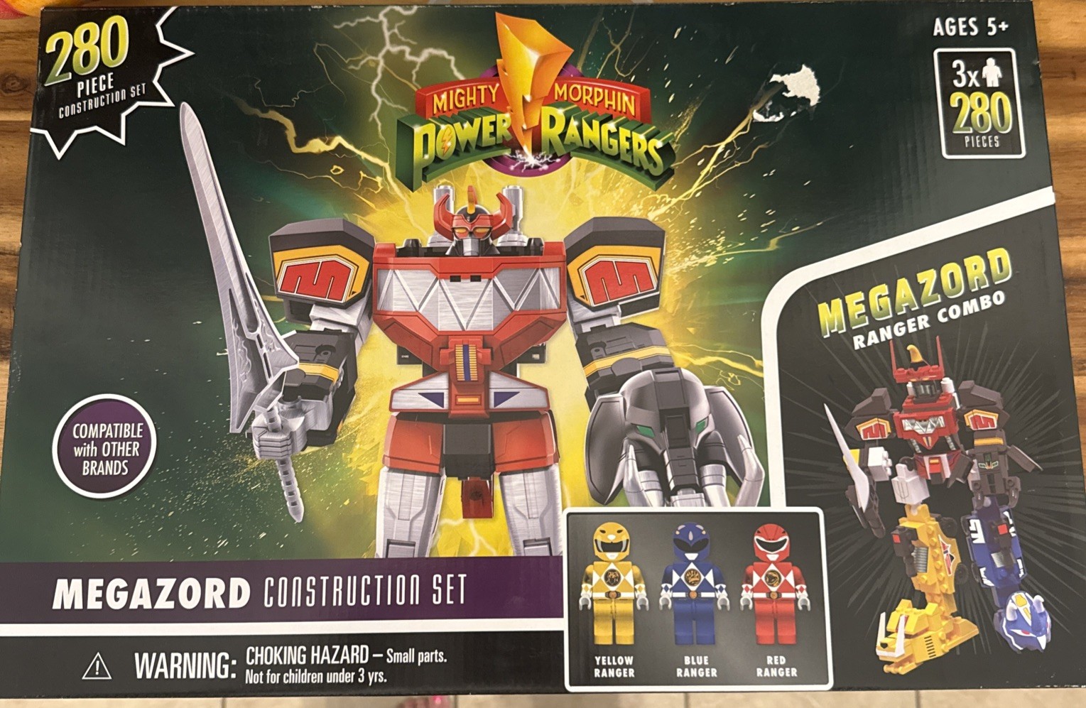 Mighty Morphin Power Rangers MEGAZORD set costruzioni 280 pezzi nuovo con scatola 