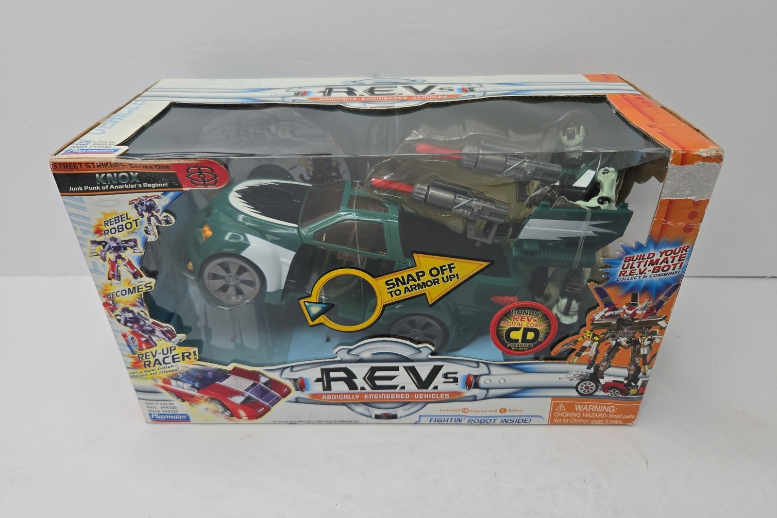 Playmates R.E.V.s Veicoli Radicalmente Ingegnerizzati Knox Action Figure Robot Auto Nuovo