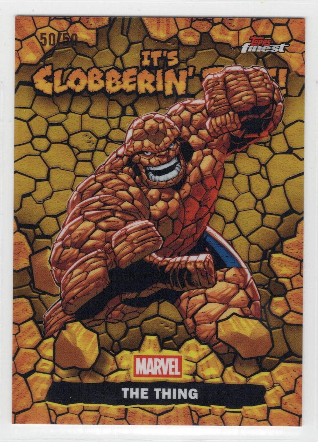 2026 Finest Fantastic Four Clobberin Time 50/50 rifrattore oro #CT-19 The Thing