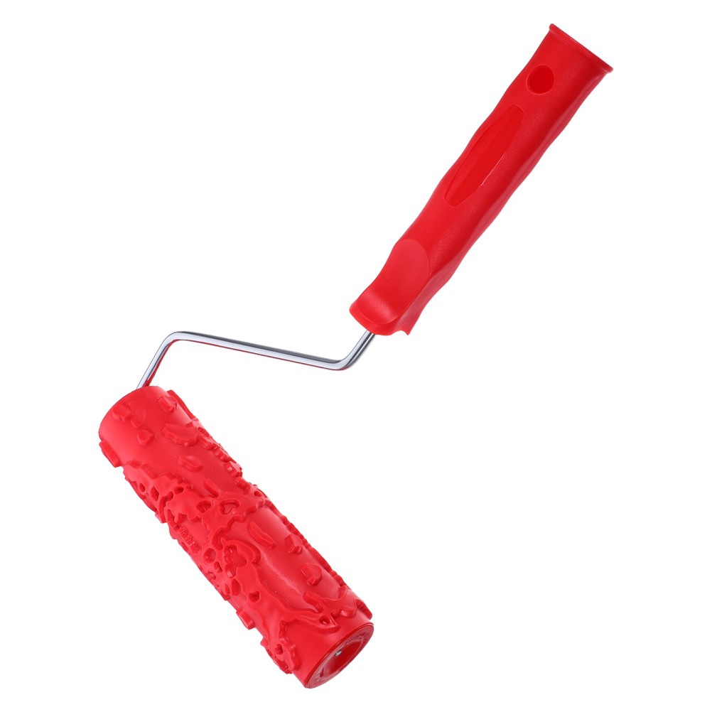 Red Patterned Paint Roller for Walls Wood Grain Texture Decorative Art Tool