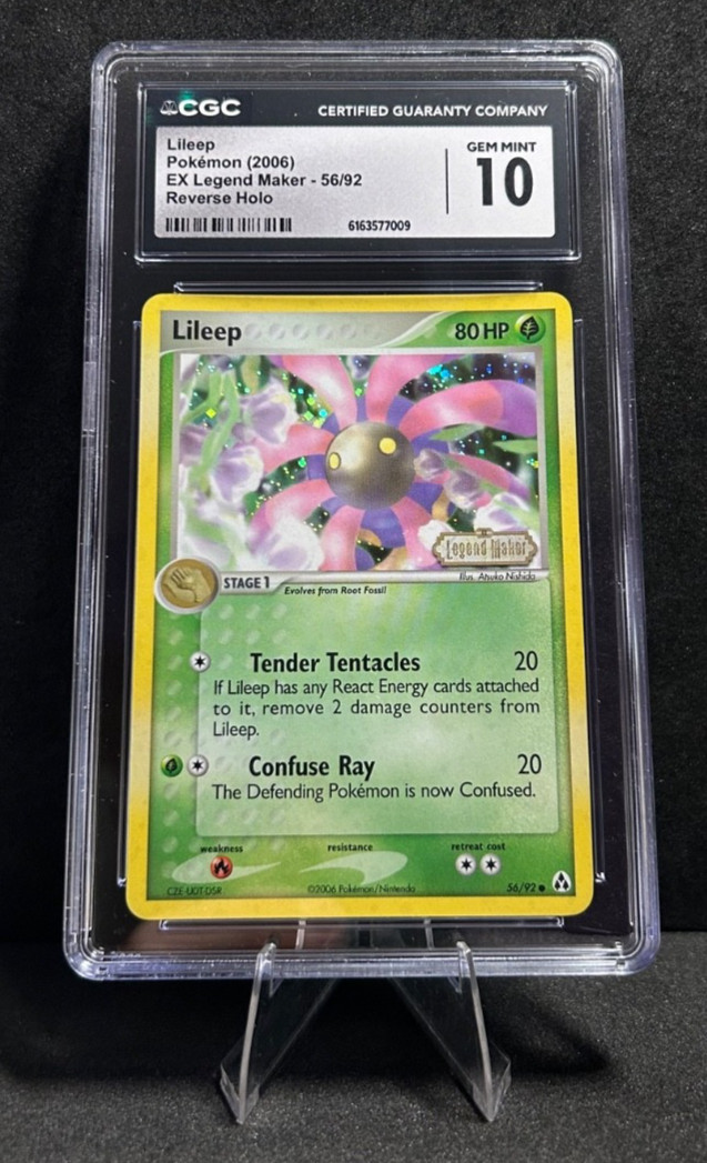 2006 POKEMON EX LEGEND MAKER 56/92 LILEEP REVERSE HOLO CGC 10