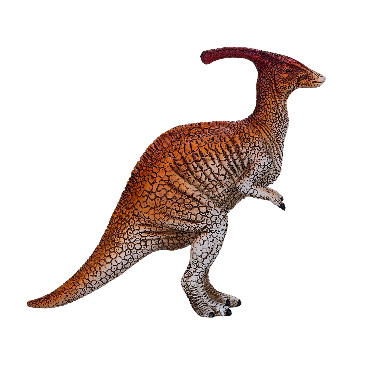 Figura dinosauro parasaurolofo 15 cm dipinto a mano PVC multicolore scuola diorama