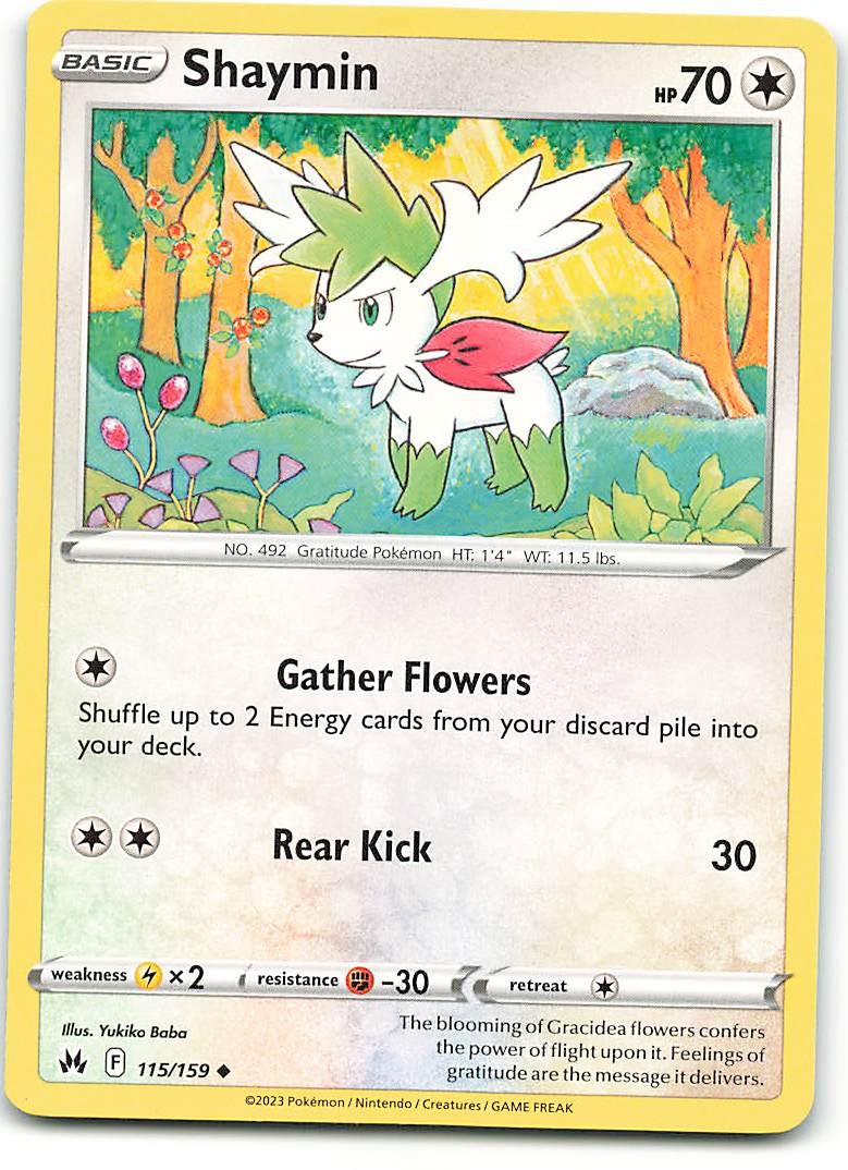 Shaymin 115/159 Pokemon Zenith Corona Non Comune
