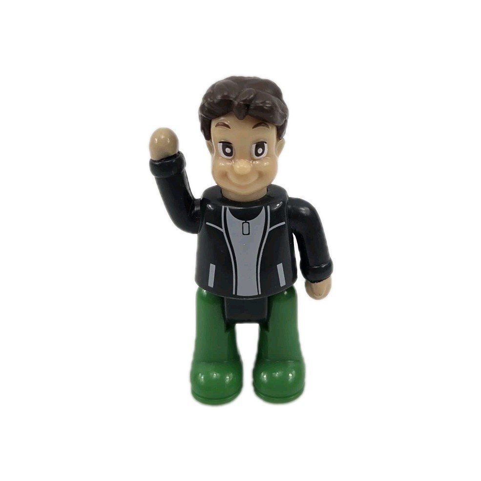 Minifigure giocattolo Hap-P-Kid Little Learners uomo in camicia blu con pantaloni verdi