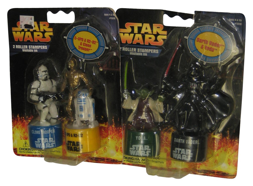 Lotto Star Wars Roller Stampers RoseArt - (Clone Trooper, C-3PO, R2-D2, Yoda & Da
