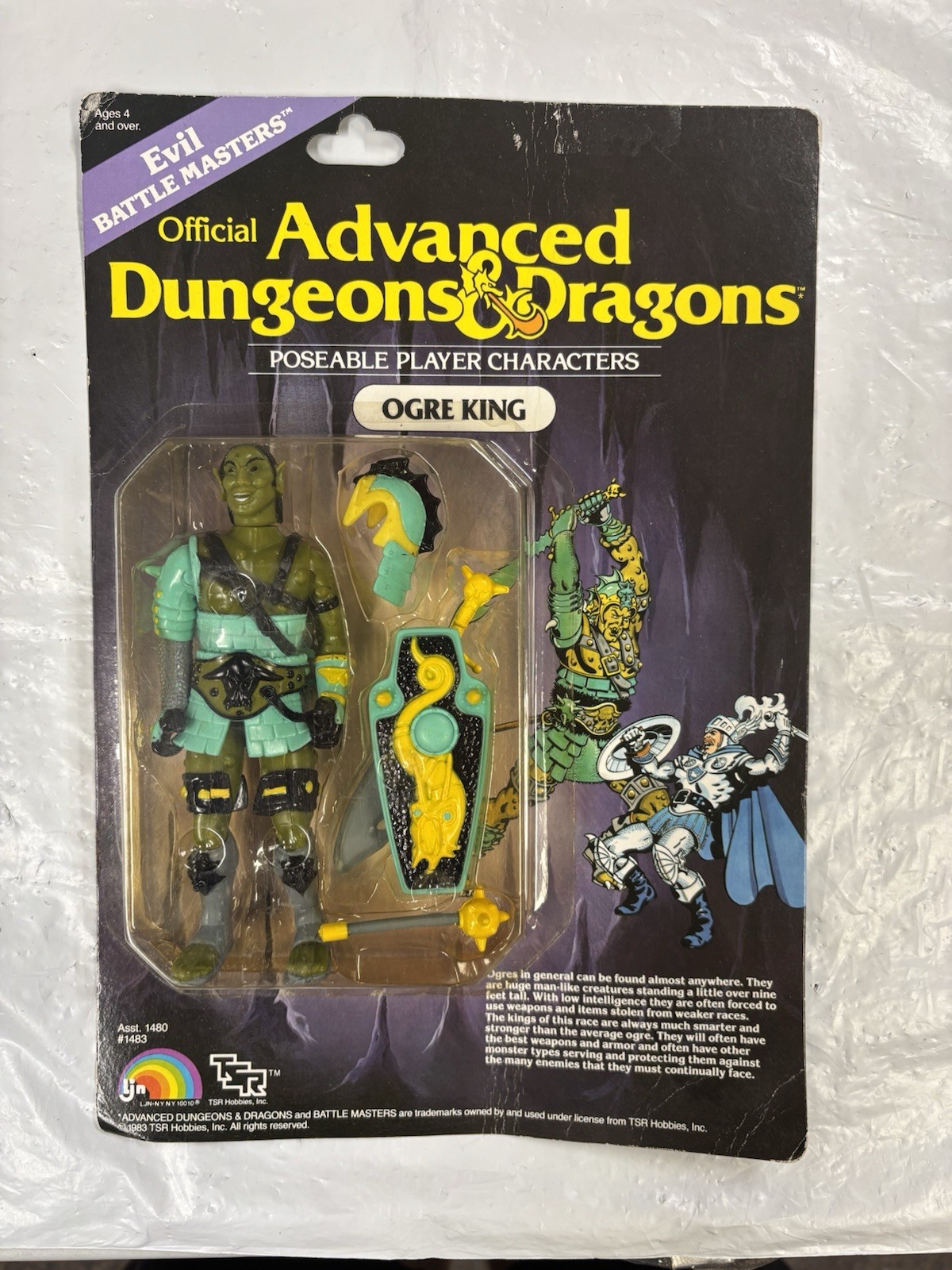 D&D Advanced Dungeons & Dragons Evil Ogre King di LJN TSR cardato 1983 raro difficile da trovare