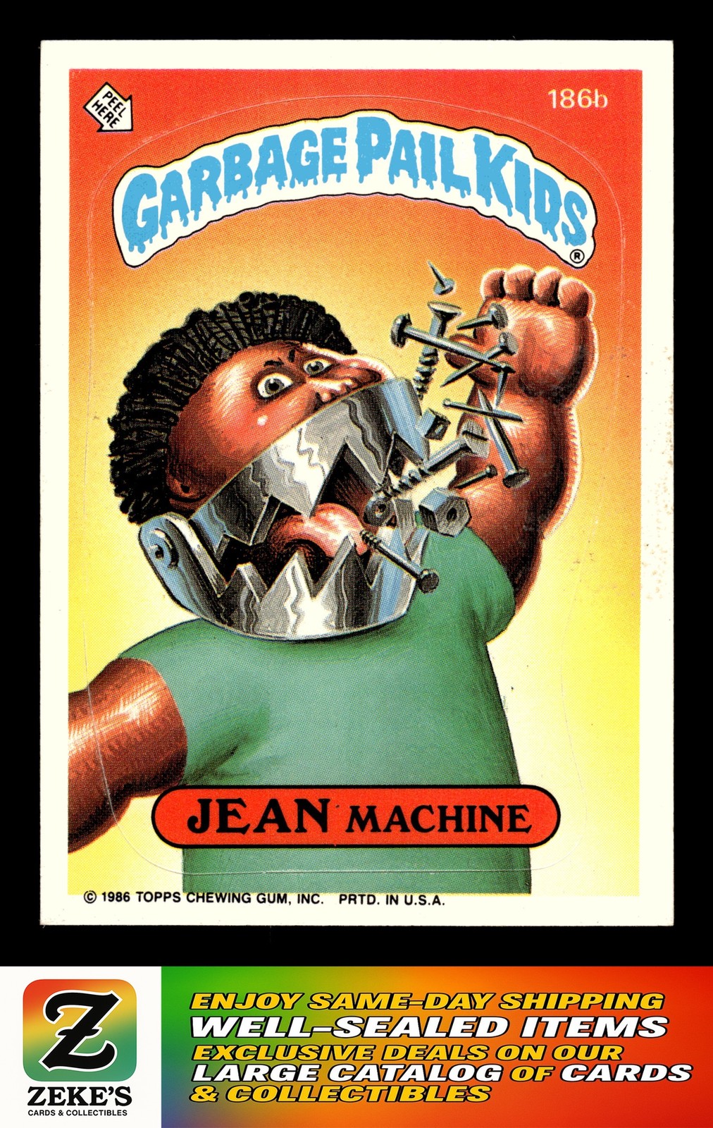 1986 Topps Garbage Pail Kids Series 5 #186b Jean Machine