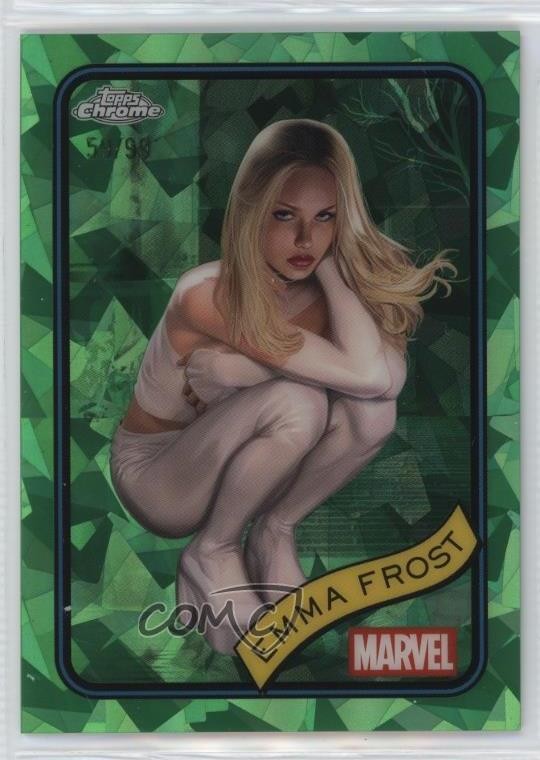 2025 Topps Chrome Marvel Comics Sapphire Green /99 Emma Frost #147 1w4d