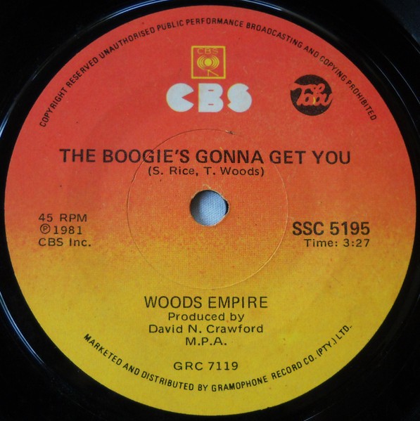 Woods Empire - The Boogie's Gonna Get You  (7", Single) (Very Good Plus (VG+)) -