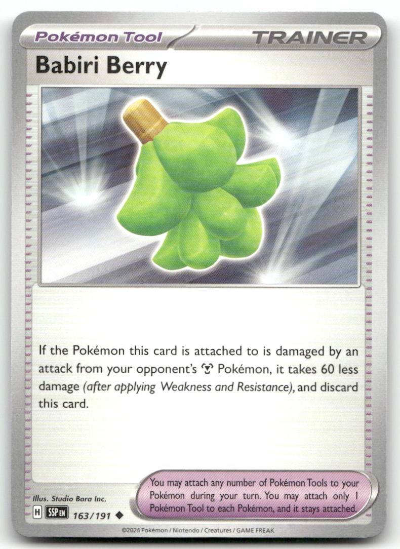 Babiri Berry 163/191 Scintille Surgenti Non Comuni Pokemon Near Mint