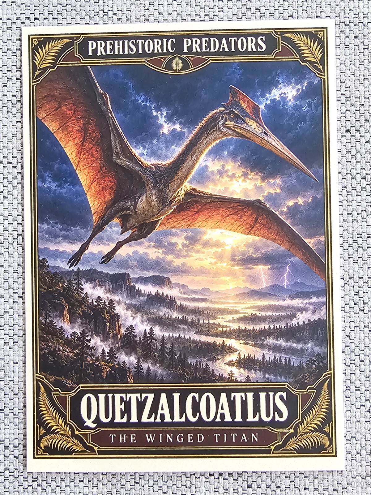 QUETZALCOATLUS COLLECTIBLE ACEO ART TRADING CARD DINOSAUR PREHISTORIC PREDATOR