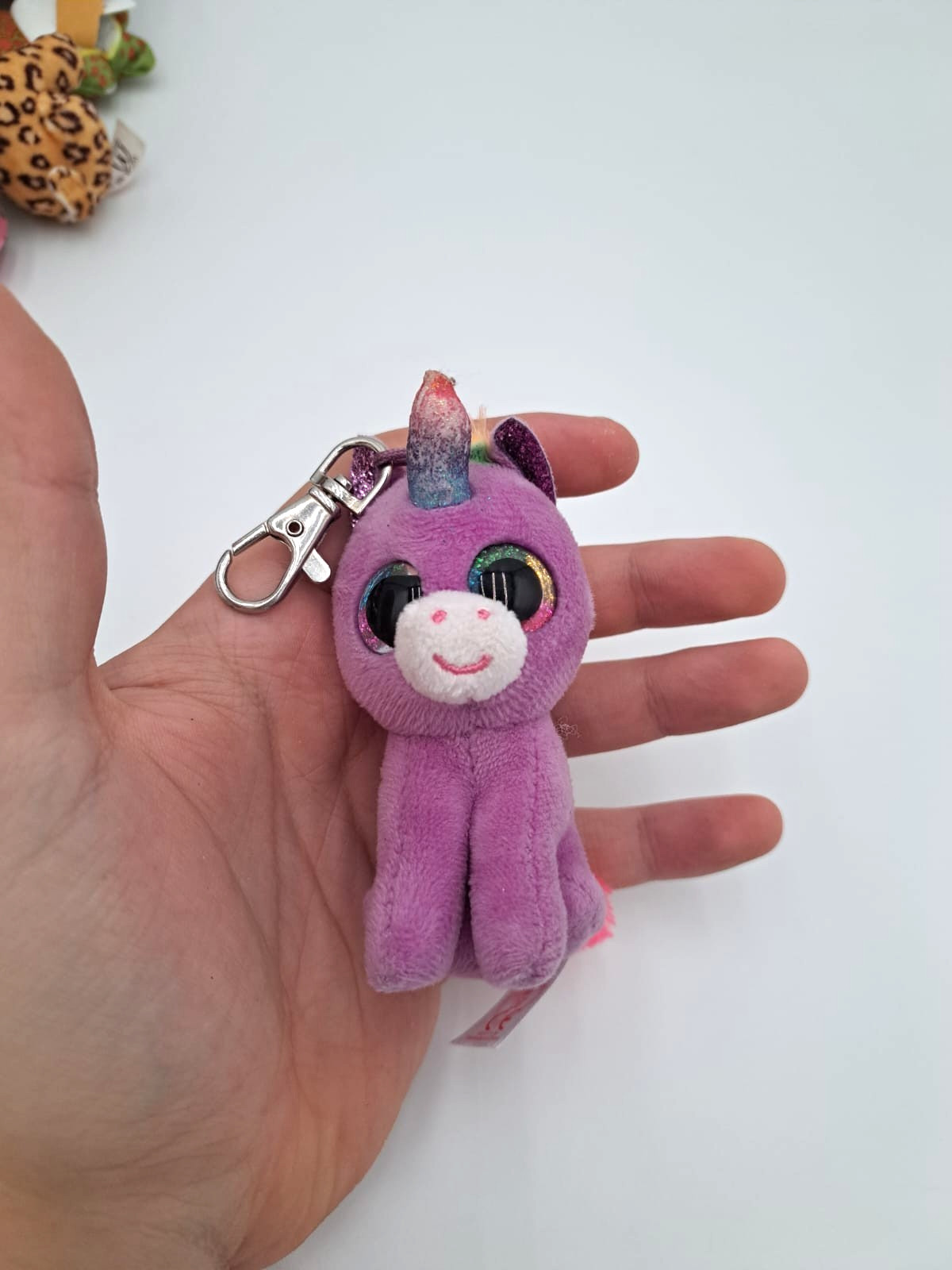 Rosette Ty Teenie Beanie Boos Unicorno Portachiavi Peluche Plush Clip Regalo