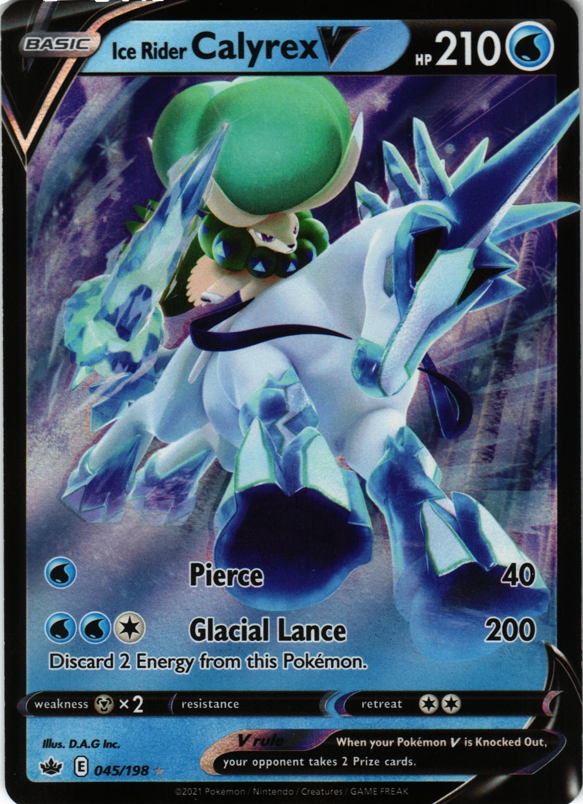 Pokémon SWSH06: Regno Ghiacciante #045/198 Cavaliere di Ghiaccio Calyrex V