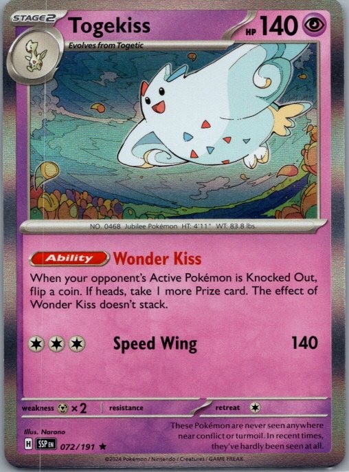 Togekiss Rare SV08: Surging Sparks 072/191 NM
