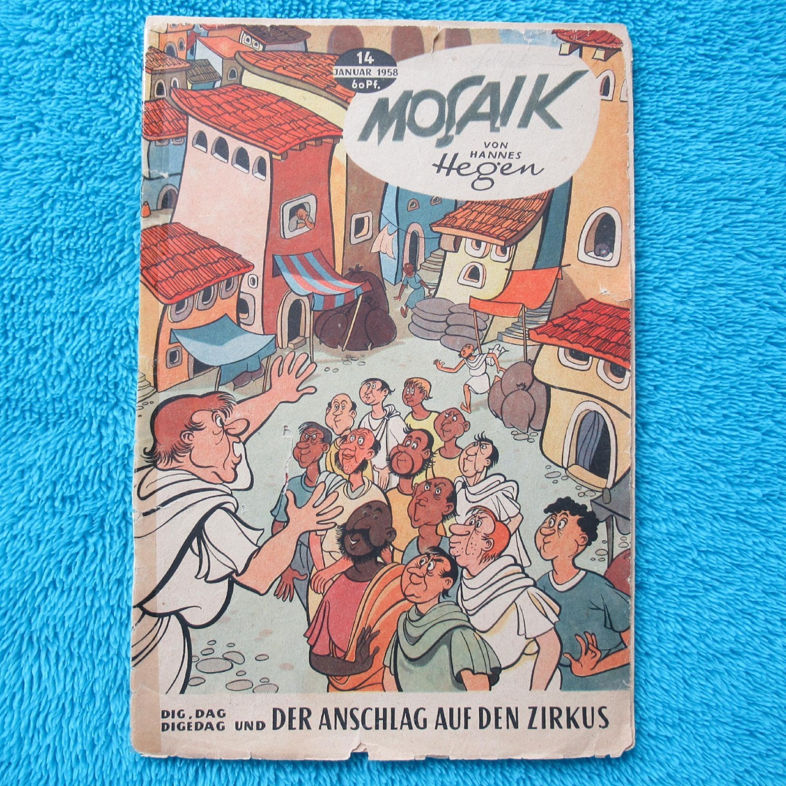 MOSAICO Digedags n.14 "L'attentato al circo" RDT 1958 H. Hegen incollato