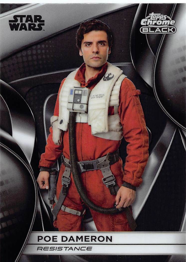 Avamposto contrabbandieri Topps Star Wars 2025 - base cromata nera #CB-45 Poe Dameron