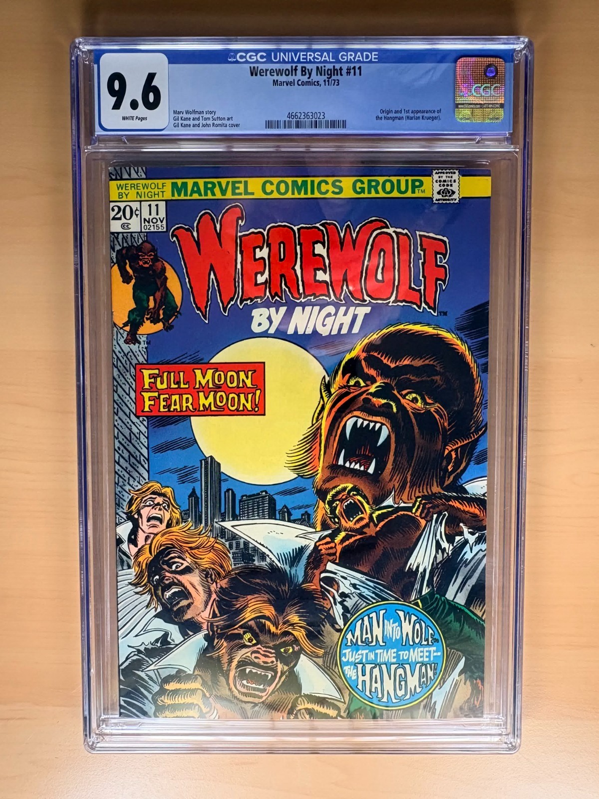 Lupo mannaro di notte #11 CGC 9.6 WP - 1° boia! Gil Kane cvr. Marvel Comics 1973