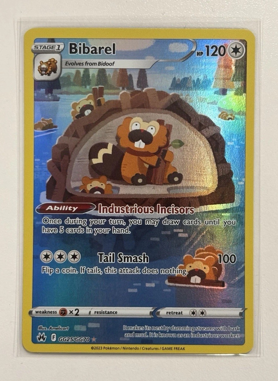 Bibarel GG25/GG70 SWSH: Crown Zenith: Galarian Gallery Holo Near Mint
