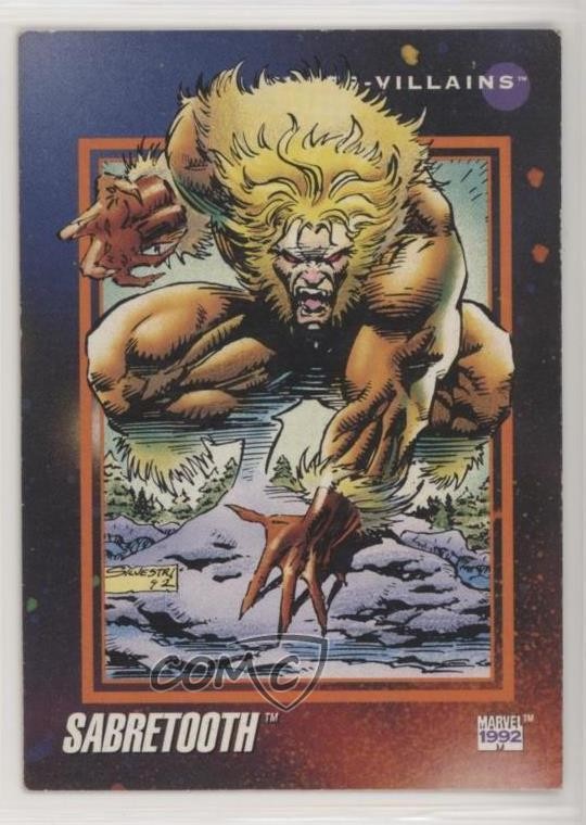 1992 Impel Marvel Universe Serie III Super-Villains Sabretooth #129 0nl0