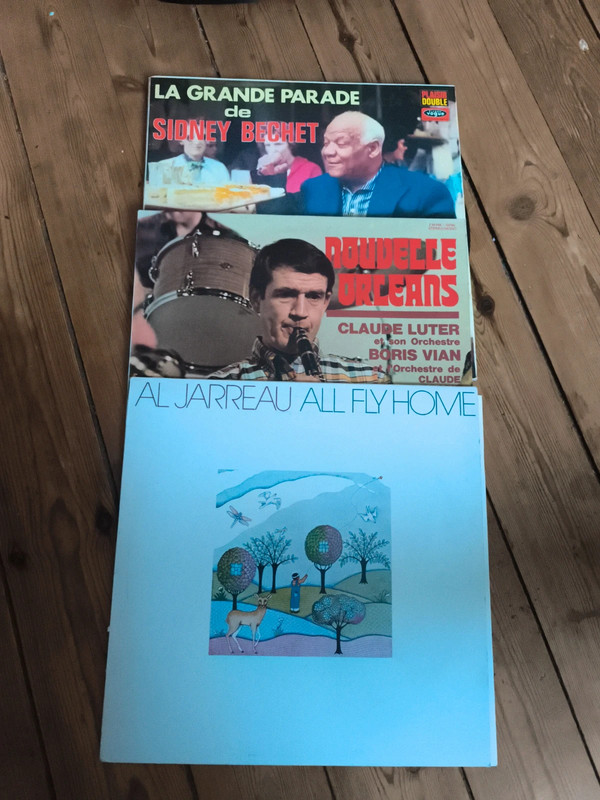 Lot de 3 vinyls jazz Sidney bechet Claude luter al jarreau très bon état