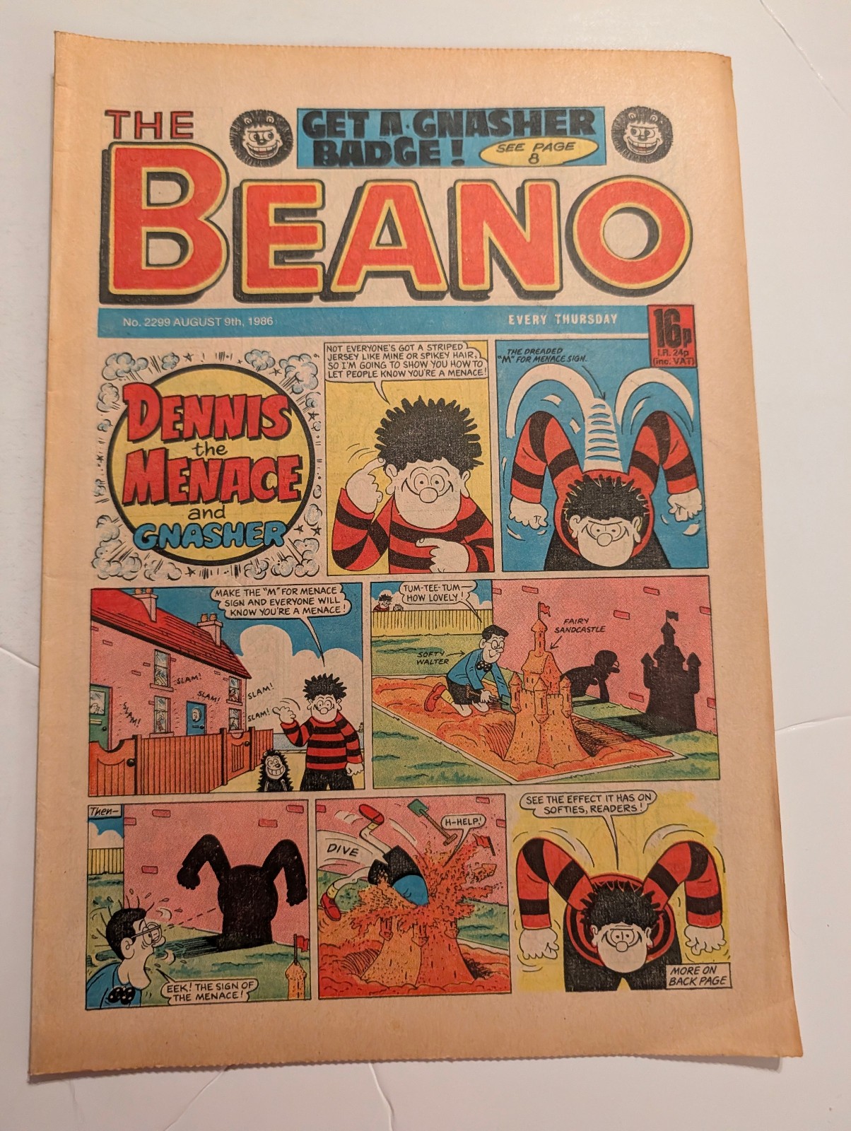 Beano Comic No 2299, August 9th 1986.